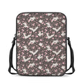 Crane Bird And Flower Pattern Print Rectangular Crossbody Bag
