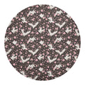 Crane Bird And Flower Pattern Print Round Blanket