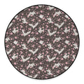 Crane Bird And Flower Pattern Print Round Floor Mat