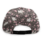 Crane Bird And Flower Pattern Print Snapback Cap