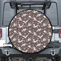 Crane Bird And Flower Pattern Print Tire Cover