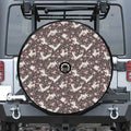 Crane Bird And Flower Pattern Print Tire Cover With Camera Hole