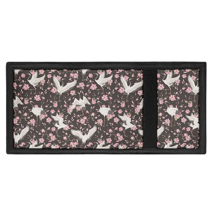 Crane Bird And Flower Pattern Print Trifold Wallet