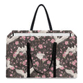 Crane Bird And Flower Pattern Print Utility Tote Bag