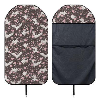 Crane Bird And Flower Pattern Print Waterproof Car Seat Cover