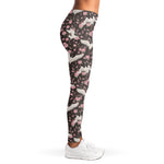 Crane Bird And Flower Pattern Print Women's Leggings