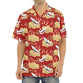 Crane Bird Kimono Pattern Print Aloha Shirt