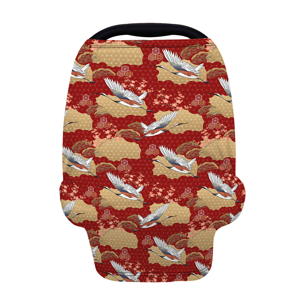 Crane Bird Kimono Pattern Print Baby Seat Cover