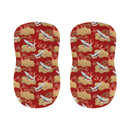 Crane Bird Kimono Pattern Print Bar Stool Covers