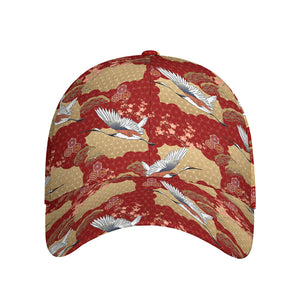 Crane Bird Kimono Pattern Print Baseball Cap