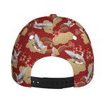 Crane Bird Kimono Pattern Print Baseball Cap