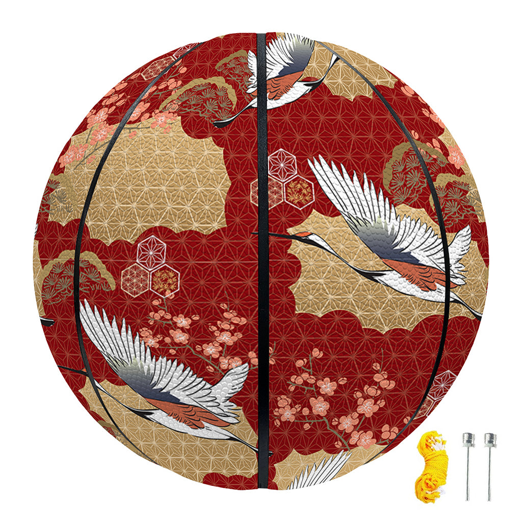 Crane Bird Kimono Pattern Print Basketball