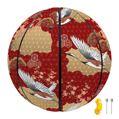 Crane Bird Kimono Pattern Print Basketball