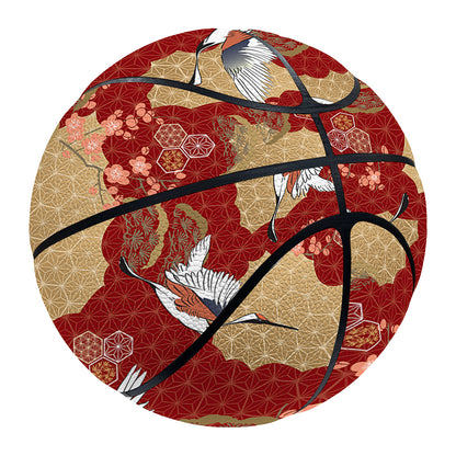 Crane Bird Kimono Pattern Print Basketball