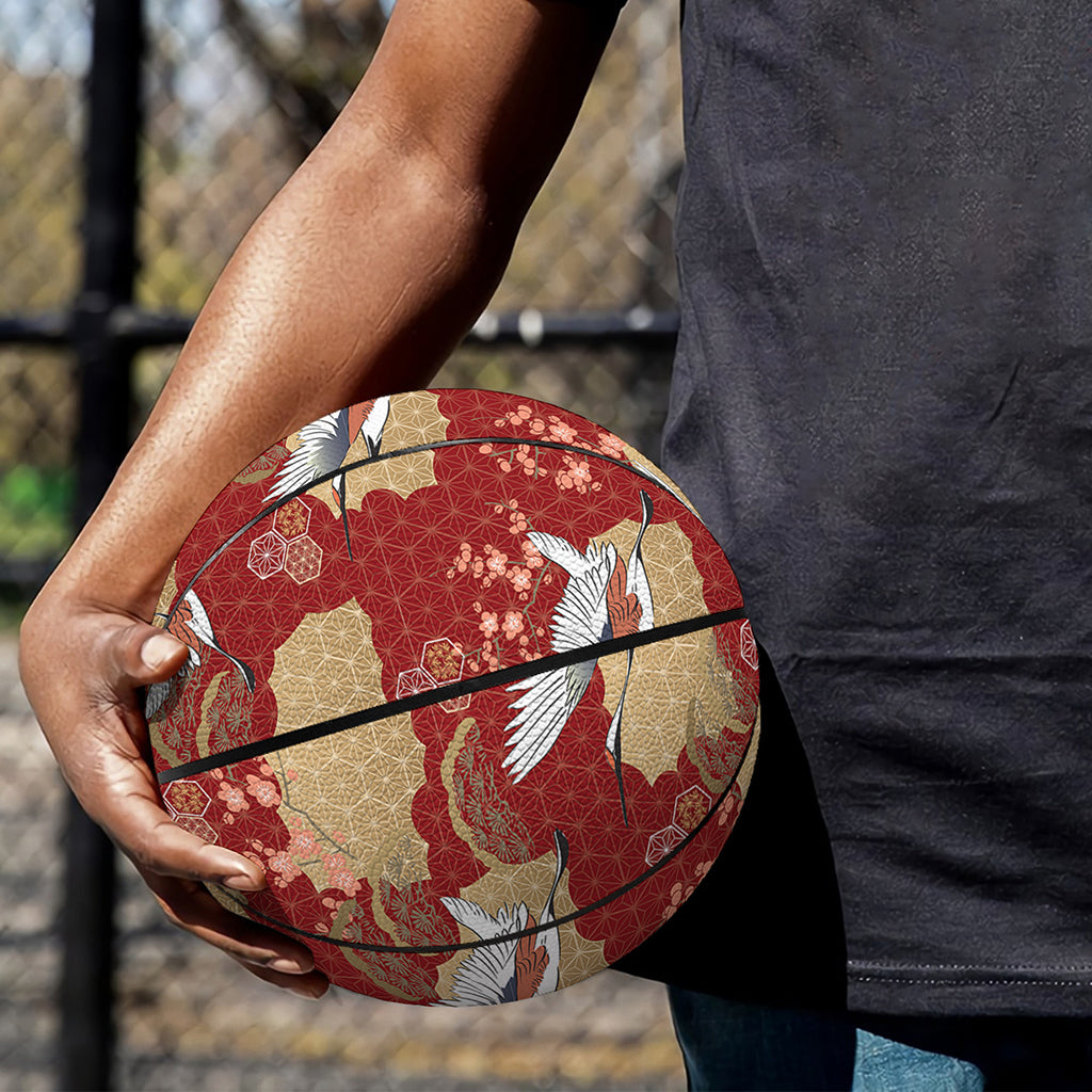 Crane Bird Kimono Pattern Print Basketball