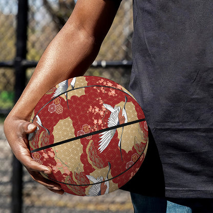 Crane Bird Kimono Pattern Print Basketball
