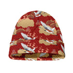 Crane Bird Kimono Pattern Print Beanie