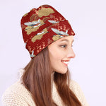 Crane Bird Kimono Pattern Print Beanie