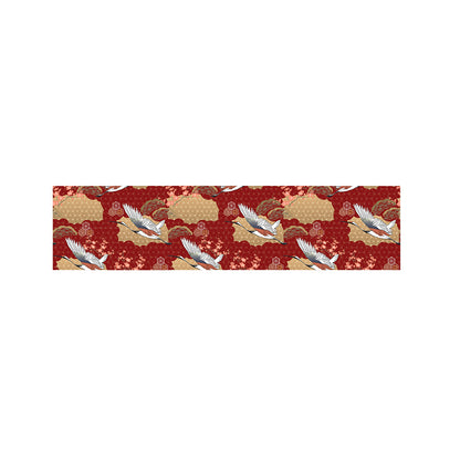 Crane Bird Kimono Pattern Print Bed Runner
