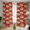 Crane Bird Kimono Pattern Print Blackout Pencil Pleat Curtains