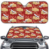 Crane Bird Kimono Pattern Print Car Windshield Sun Shade