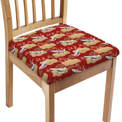 Crane Bird Kimono Pattern Print Chair Cushion Cover