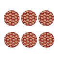 Crane Bird Kimono Pattern Print Coaster Set