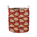 Crane Bird Kimono Pattern Print Collapsible Laundry Basket