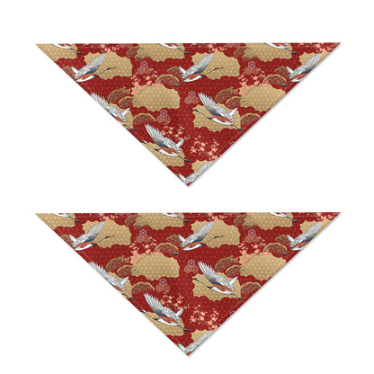 Crane Bird Kimono Pattern Print Dog Bandana