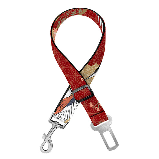 Crane Bird Kimono Pattern Print Dog Seat Belt