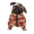 Crane Bird Kimono Pattern Print Dog Zip Up Jacket