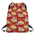 Crane Bird Kimono Pattern Print Drawstring Backpack