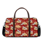 Crane Bird Kimono Pattern Print Duffle Bag