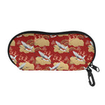 Crane Bird Kimono Pattern Print Glasses Case