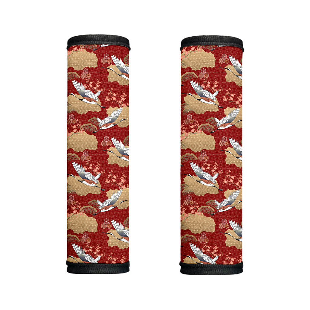 Crane Bird Kimono Pattern Print Handle Covers