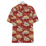 Crane Bird Kimono Pattern Print Hawaiian Shirt