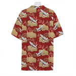 Crane Bird Kimono Pattern Print Hawaiian Shirt