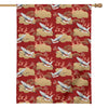 Crane Bird Kimono Pattern Print House Flag