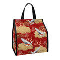 Crane Bird Kimono Pattern Print Insulated Lunch Tote