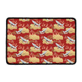 Crane Bird Kimono Pattern Print Kitchen Mat