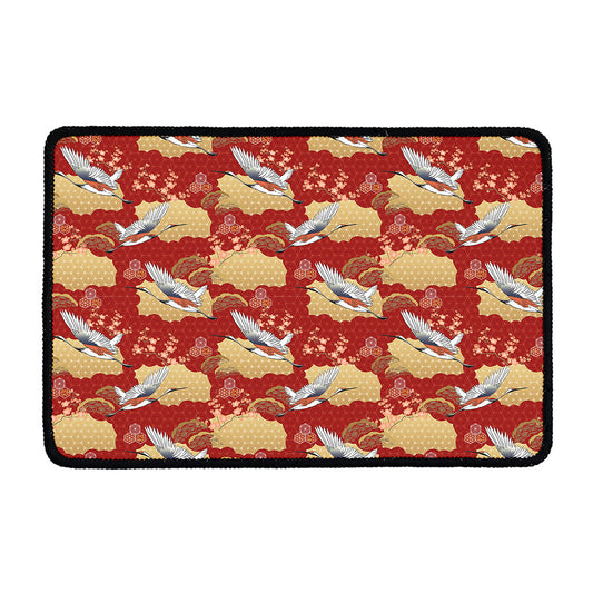 Crane Bird Kimono Pattern Print Kitchen Mat