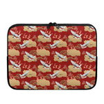 Crane Bird Kimono Pattern Print Laptop Sleeve