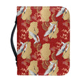 Crane Bird Kimono Pattern Print Leather Bible Cover