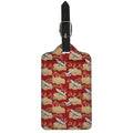 Crane Bird Kimono Pattern Print Luggage Tag