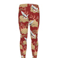 Crane Bird Kimono Pattern Print Men's Leggings