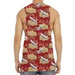 Crane Bird Kimono Pattern Print Men's Muscle Tank Top