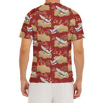 Crane Bird Kimono Pattern Print Men's Short Sleeve Rash Guard