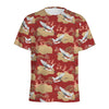 Crane Bird Kimono Pattern Print Men's Sports T-Shirt