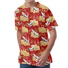 Crane Bird Kimono Pattern Print Men's Velvet T-Shirt