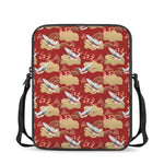 Crane Bird Kimono Pattern Print Rectangular Crossbody Bag